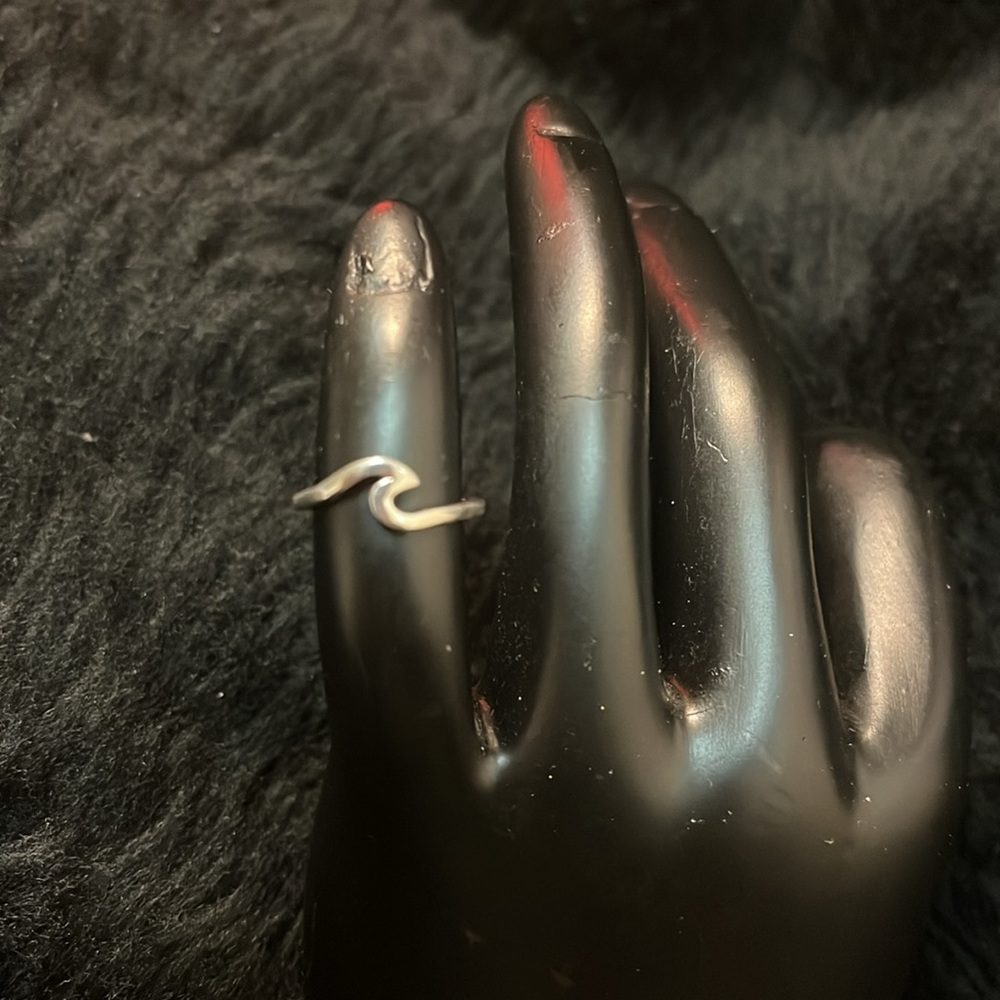 Sterling Silver Wave Adjustable Ring - image 8